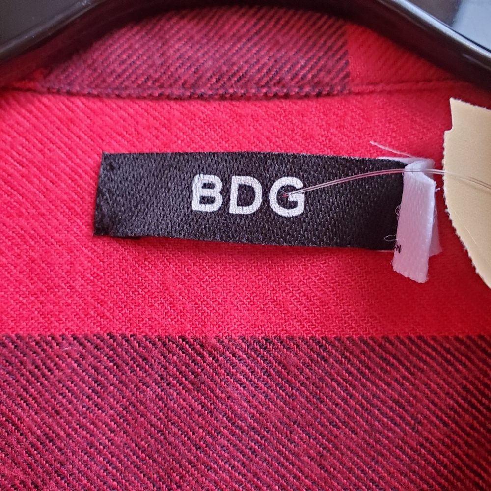 Bdg Red W/Black Stripe Button Down | Size S* - image 3